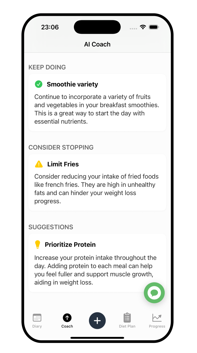 Nutrevo AI Nutrition Coach Chat