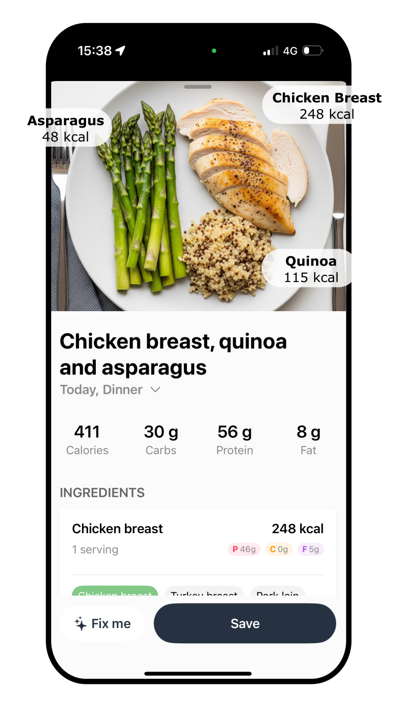 Nutrevo Photo Calorie Tracker