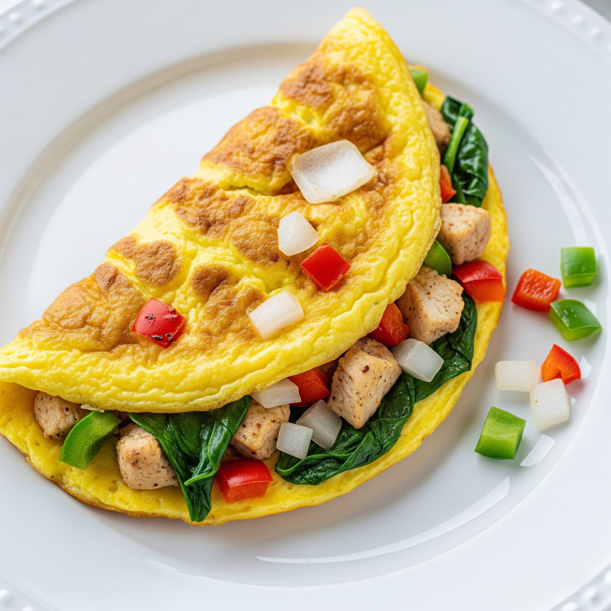 Frühstücksomlett mit Hähnchen