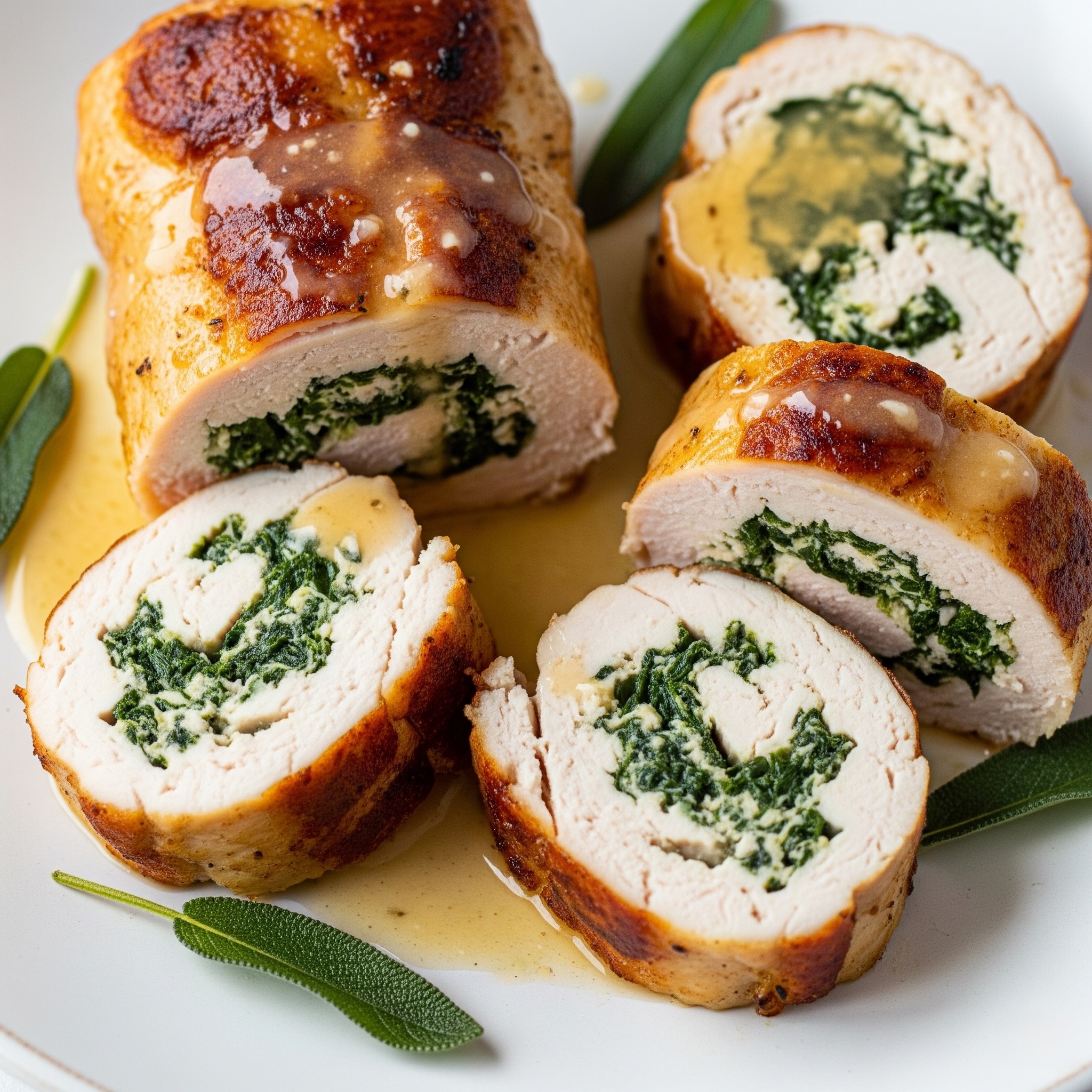 Hähnchen-Salbei-Rouladen