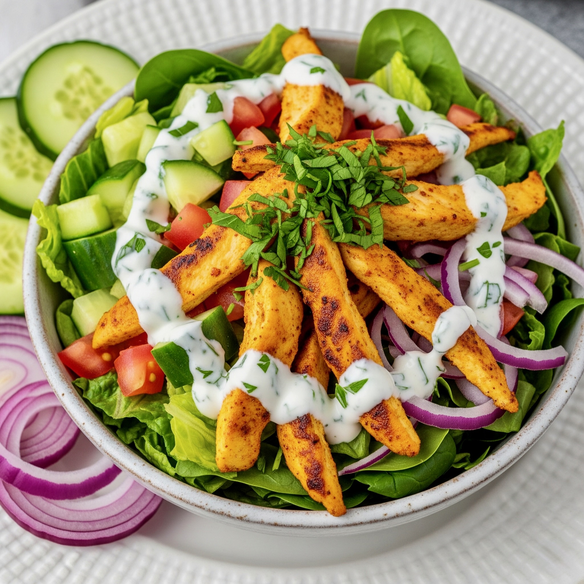 Salada de Shawarma de Frango