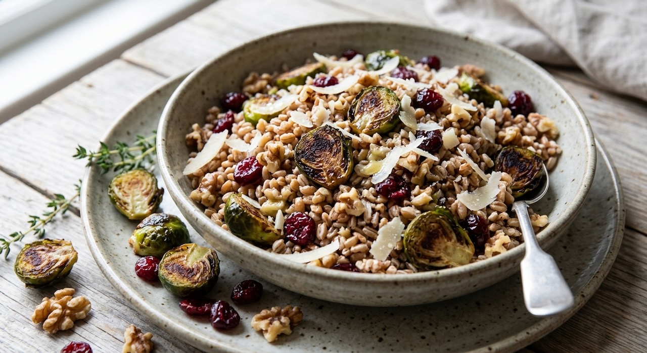 Farro Salad With Seared Brussels Sprouts