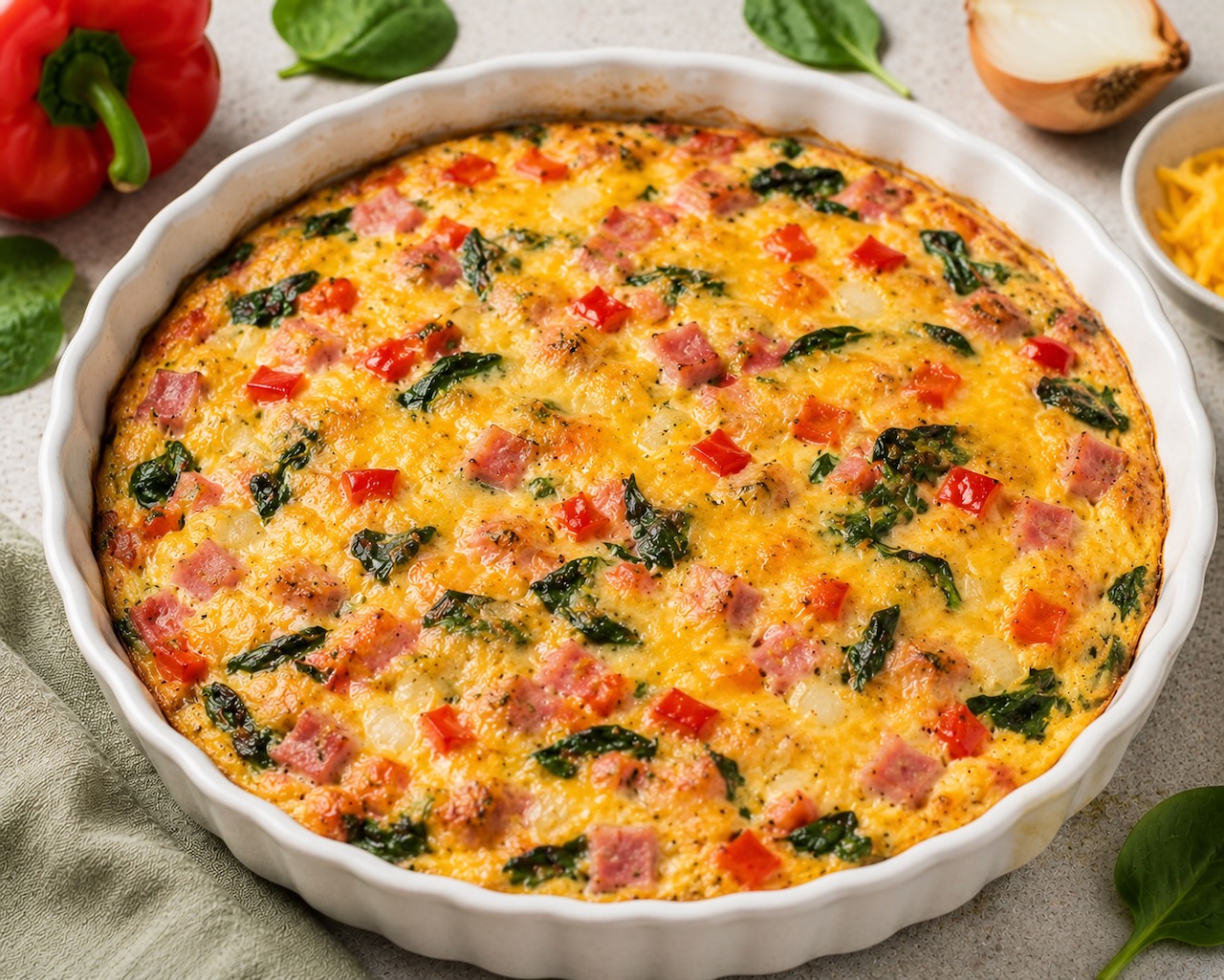 Ham and Veggie Quiche