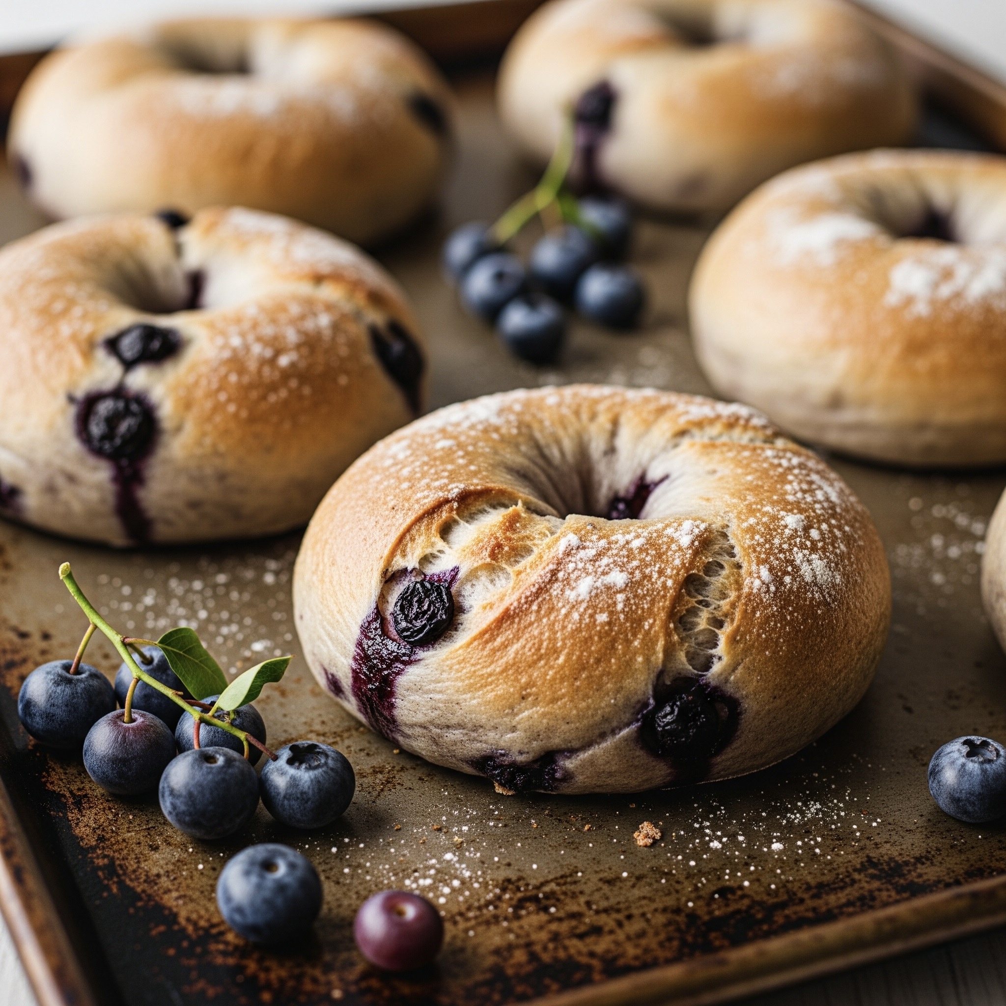 High Protein Heidelbeer-Bagels