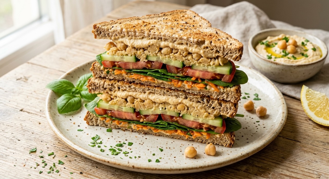 Sándwich Energético de Hummus