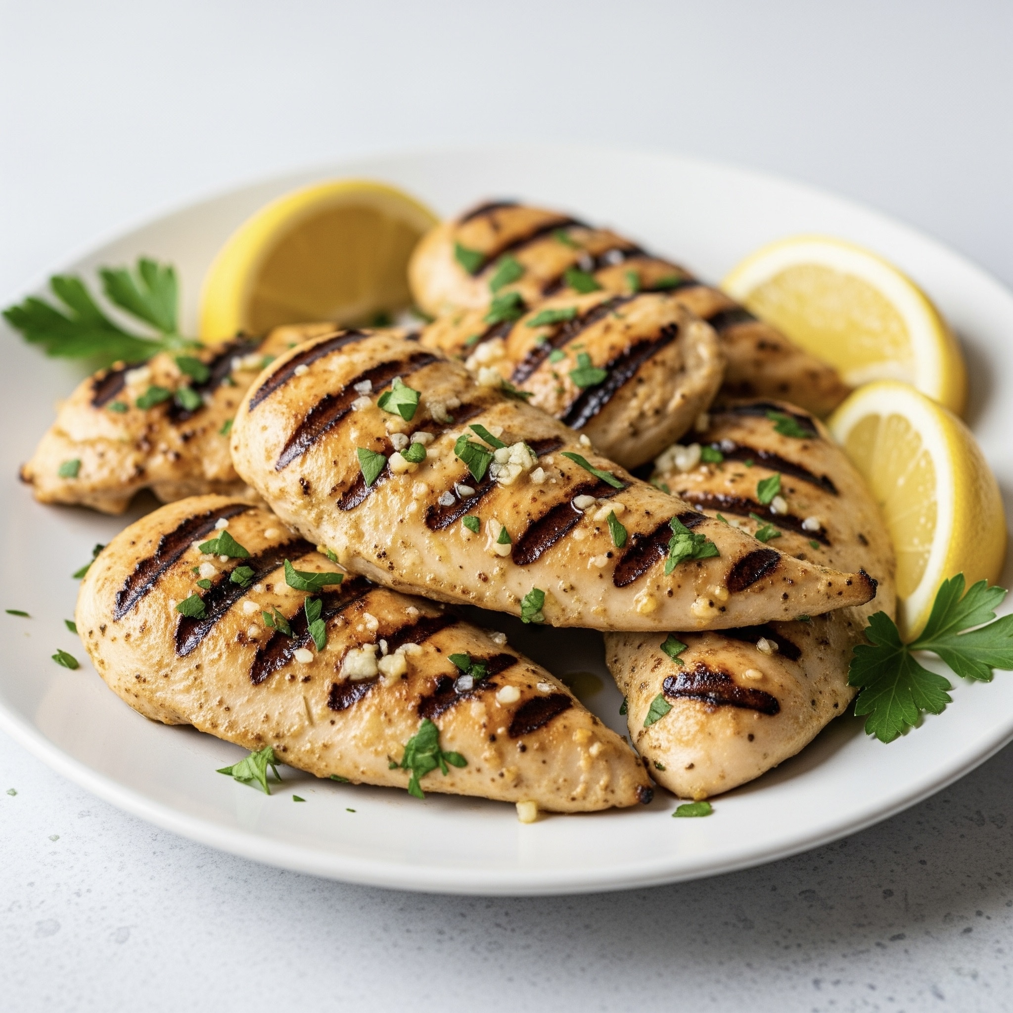 Tiras de Frango Marinadas com Limão e Alho