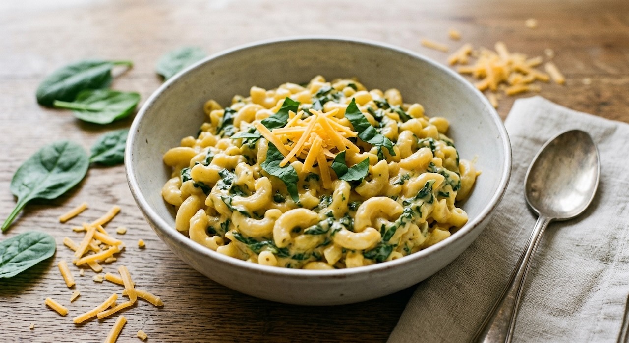 Mac and Cheese with Spinach