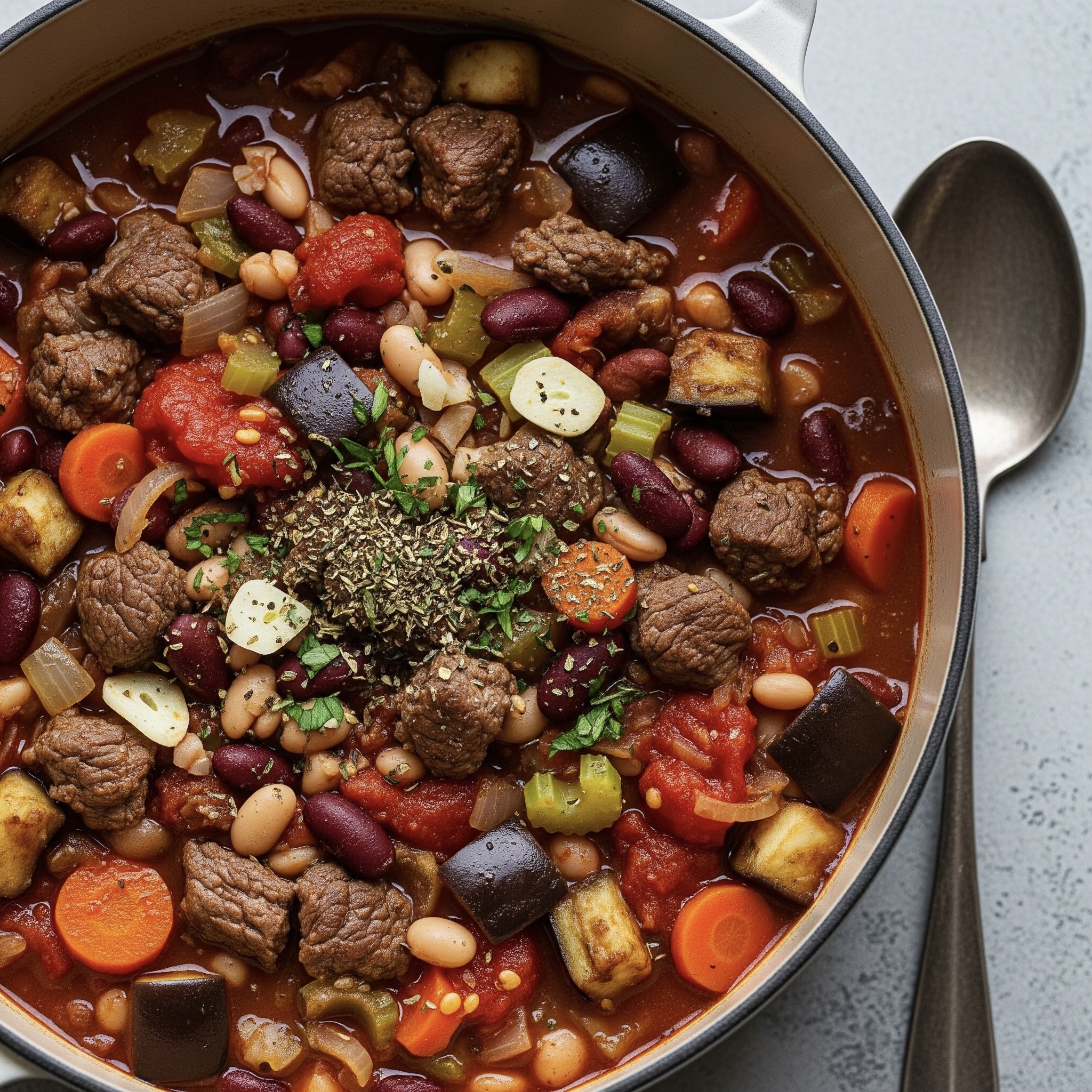 Guiso de carne con frijoles