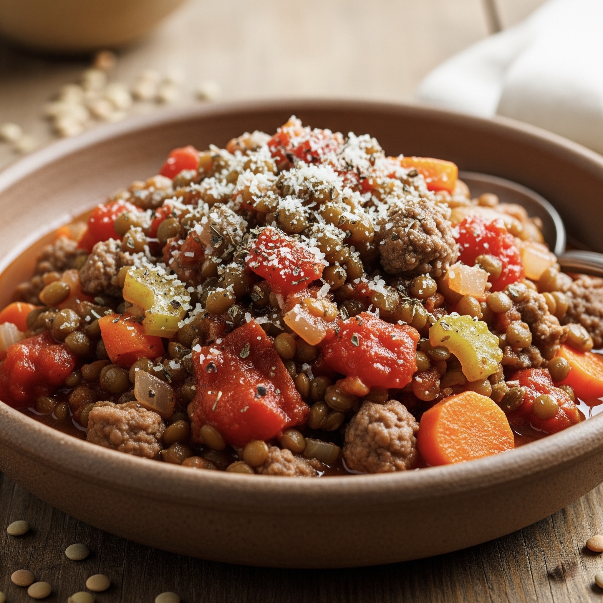 Hackfleisch-Linsen-Bolognese