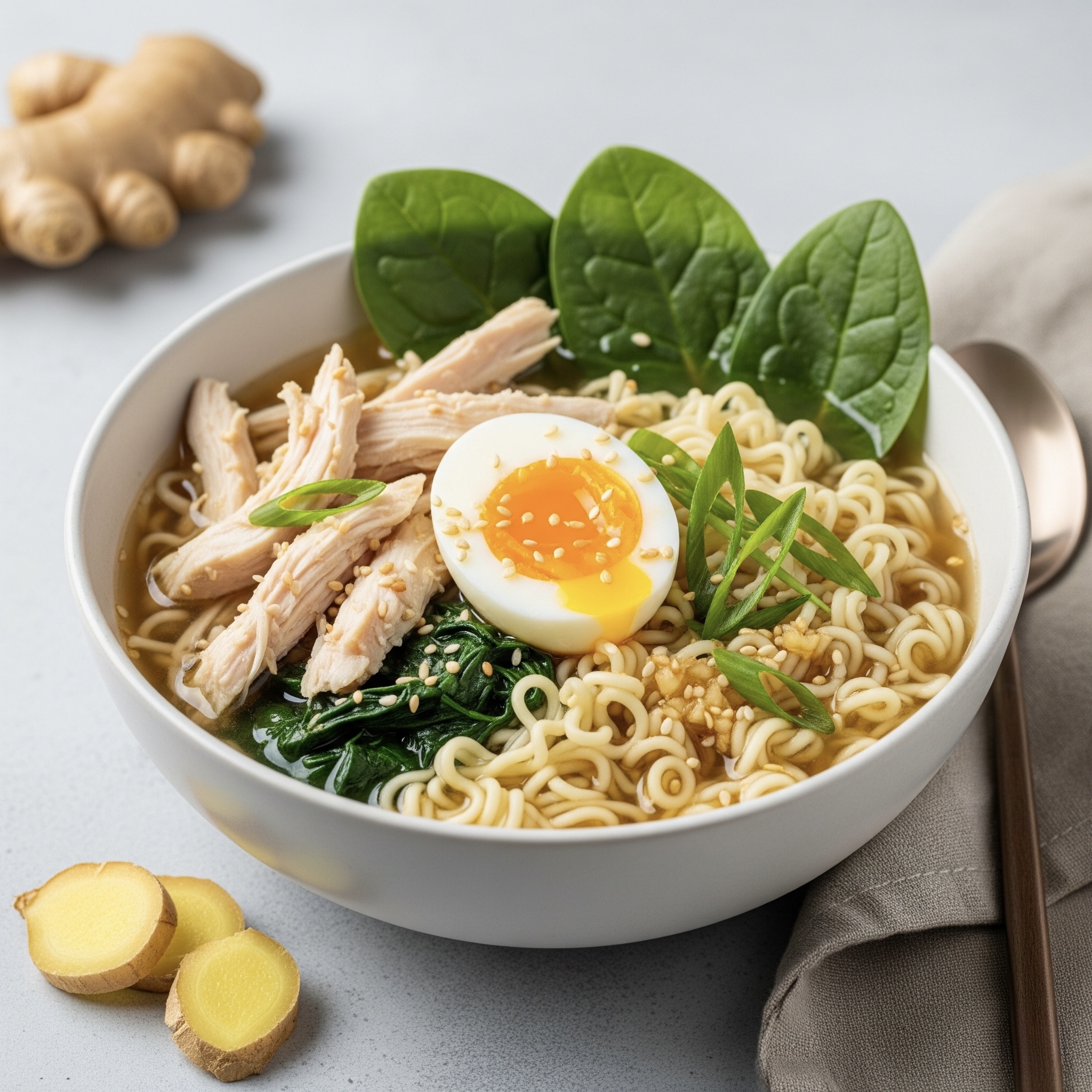 달걀 & 닭고기 라면 수프